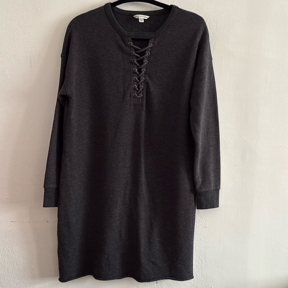 AE Lace Up Front Sweater Tunic Dress